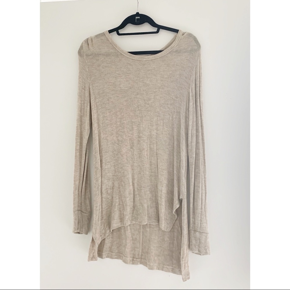 LNA Asymmetrical Oatmeal Modal Tunic Small